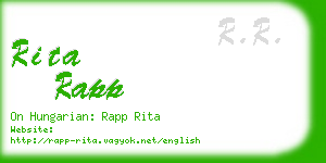 rita rapp business card